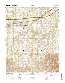 Erick Oklahoma Current topographic map, 1:24000 scale, 7.5 X 7.5 Minute, Year 2016