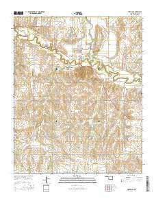 Fort Cobb Oklahoma Current topographic map, 1:24000 scale, 7.5 X 7.5 Minute, Year 2016