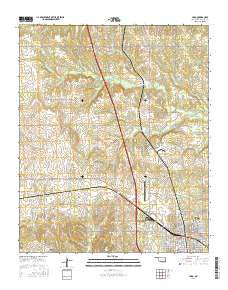 Hugo Oklahoma Current topographic map, 1:24000 scale, 7.5 X 7.5 Minute, Year 2016