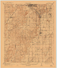 Kiefer Oklahoma Historical topographic map, 1:62500 scale, 15 X 15 Minute, Year 1916