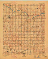 Kingfisher Oklahoma Historical topographic map, 1:125000 scale, 30 X 30 Minute, Year 1895