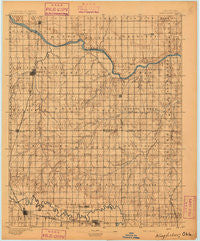 Kingfisher Oklahoma Historical topographic map, 1:125000 scale, 30 X 30 Minute, Year 1895