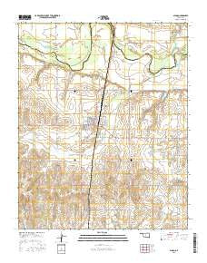 Minco Oklahoma Current topographic map, 1:24000 scale, 7.5 X 7.5 Minute, Year 2016