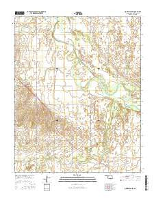 Mooreland SW Oklahoma Current topographic map, 1:24000 scale, 7.5 X 7.5 Minute, Year 2016