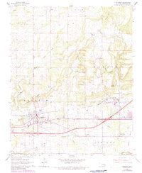 Muldrow Oklahoma Historical topographic map, 1:24000 scale, 7.5 X 7.5 Minute, Year 1966