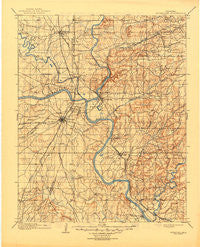 Muskogee Oklahoma Historical topographic map, 1:125000 scale, 30 X 30 Minute, Year 1901