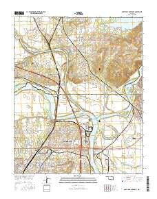Northeast Muskogee Oklahoma Current topographic map, 1:24000 scale, 7.5 X 7.5 Minute, Year 2016