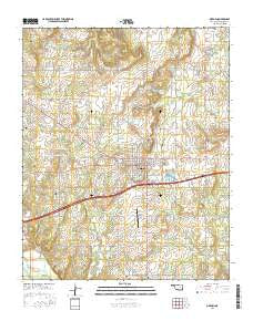 Okemah Oklahoma Current topographic map, 1:24000 scale, 7.5 X 7.5 Minute, Year 2016
