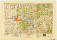 Oklahoma City Oklahoma Historical topographic map, 1:250000 scale, 1 X 2 Degree, Year 1954
