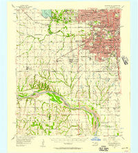 Oklahoma City Oklahoma Historical topographic map, 1:62500 scale, 15 X 15 Minute, Year 1956