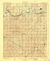 Perkins Oklahoma Historical topographic map, 1:62500 scale, 15 X 15 Minute, Year 1909