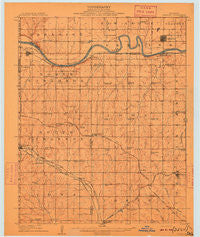 Perkins Oklahoma Historical topographic map, 1:62500 scale, 15 X 15 Minute, Year 1909