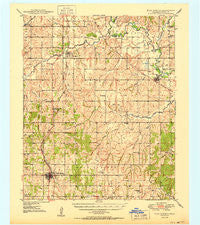 Rush Springs Oklahoma Historical topographic map, 1:62500 scale, 15 X 15 Minute, Year 1950