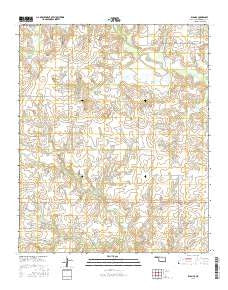 Ryan SE Oklahoma Current topographic map, 1:24000 scale, 7.5 X 7.5 Minute, Year 2016