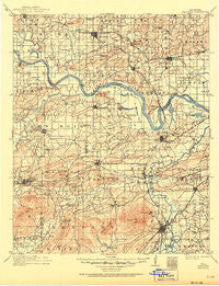 Sallisaw Oklahoma Historical topographic map, 1:125000 scale, 30 X 30 Minute, Year 1911