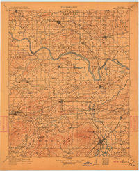 Sallisaw Oklahoma Historical topographic map, 1:125000 scale, 30 X 30 Minute, Year 1911