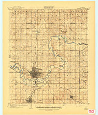 Shawnee Oklahoma Historical topographic map, 1:62500 scale, 15 X 15 Minute, Year 1909