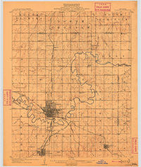 Shawnee Oklahoma Historical topographic map, 1:62500 scale, 15 X 15 Minute, Year 1909