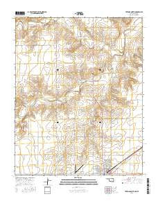 Texhoma North Oklahoma Current topographic map, 1:24000 scale, 7.5 X 7.5 Minute, Year 2016