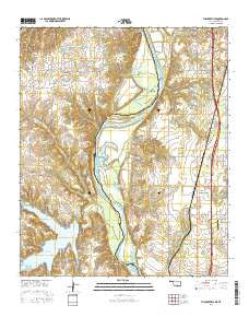 Thackerville Oklahoma Current topographic map, 1:24000 scale, 7.5 X 7.5 Minute, Year 2016