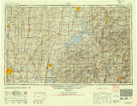 Tulsa Oklahoma Historical topographic map, 1:250000 scale, 1 X 2 Degree, Year 1954