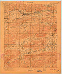 Tuskahoma Oklahoma Historical topographic map, 1:125000 scale, 30 X 30 Minute, Year 1909