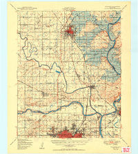 Wagoner Oklahoma Historical topographic map, 1:62500 scale, 15 X 15 Minute, Year 1950
