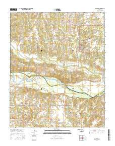 Wanette Oklahoma Current topographic map, 1:24000 scale, 7.5 X 7.5 Minute, Year 2016