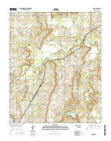 Yeager Oklahoma Current topographic map, 1:24000 scale, 7.5 X 7.5 Minute, Year 2016
