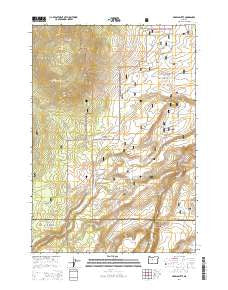 Akawa Butte Oregon Current topographic map, 1:24000 scale, 7.5 X 7.5 Minute, Year 2014