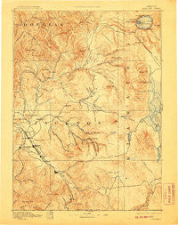Ashland Oregon Historical topographic map, 1:250000 scale, 1 X 1 Degree, Year 1893