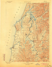 Coos Bay Oregon Historical topographic map, 1:125000 scale, 30 X 30 Minute, Year 1900
