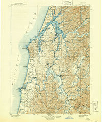 Coos Bay Oregon Historical topographic map, 1:125000 scale, 30 X 30 Minute, Year 1900