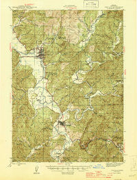 Coquille Oregon Historical topographic map, 1:62500 scale, 15 X 15 Minute, Year 1945