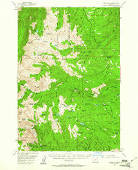 Cornucopia Oregon Historical topographic map, 1:62500 scale, 15 X 15 Minute, Year 1954