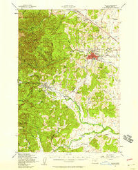 Dallas Oregon Historical topographic map, 1:62500 scale, 15 X 15 Minute, Year 1957