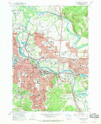 Eugene East Oregon Historical topographic map, 1:24000 scale, 7.5 X 7.5 Minute, Year 1967