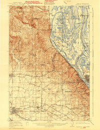 Hillsboro Oregon Historical topographic map, 1:62500 scale, 15 X 15 Minute, Year 1918