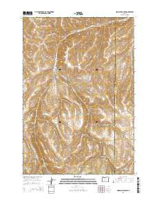 Hoodlum Canyon Oregon Current topographic map, 1:24000 scale, 7.5 X 7.5 Minute, Year 2014