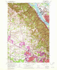 Linnton Oregon Historical topographic map, 1:24000 scale, 7.5 X 7.5 Minute, Year 1961