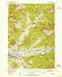 Marcola Oregon Historical topographic map, 1:62500 scale, 15 X 15 Minute, Year 1950