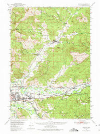 Marcola Oregon Historical topographic map, 1:62500 scale, 15 X 15 Minute, Year 1950