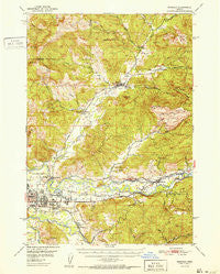 Marcola Oregon Historical topographic map, 1:62500 scale, 15 X 15 Minute, Year 1952