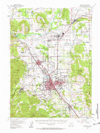 Medford Oregon Historical topographic map, 1:62500 scale, 15 X 15 Minute, Year 1954