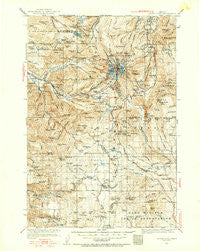 Mount Hood Oregon Historical topographic map, 1:125000 scale, 30 X 30 Minute, Year 1924