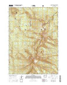 Mount Thielsen Oregon Current topographic map, 1:24000 scale, 7.5 X 7.5 Minute, Year 2014