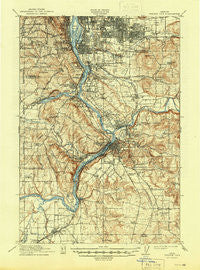 Oregon City Oregon Historical topographic map, 1:62500 scale, 15 X 15 Minute, Year 1914