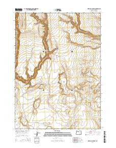 Orejana Canyon Oregon Current topographic map, 1:24000 scale, 7.5 X 7.5 Minute, Year 2014
