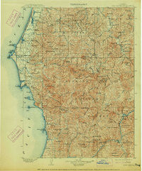 Port Orford Oregon Historical topographic map, 1:125000 scale, 30 X 30 Minute, Year 1903