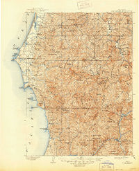 Port Orford Oregon Historical topographic map, 1:125000 scale, 30 X 30 Minute, Year 1903